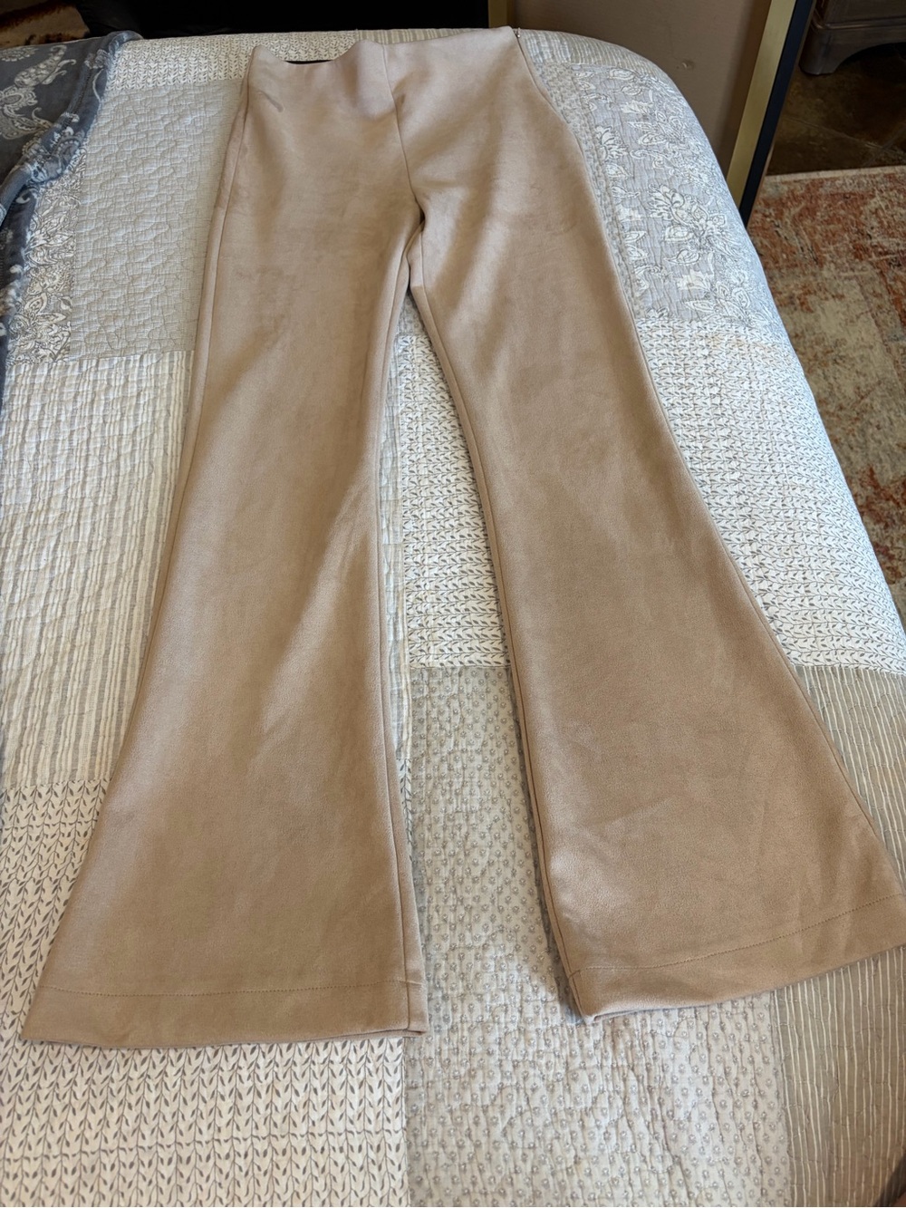 Forever 21 Black Waistband with Camel Suede-Look Pants